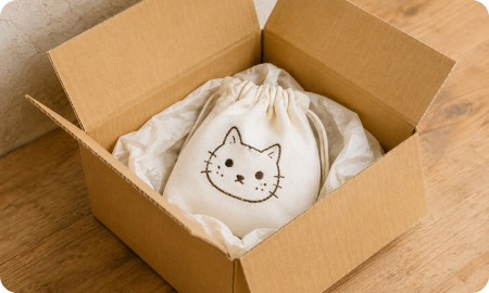 丁寧に梱包された商品